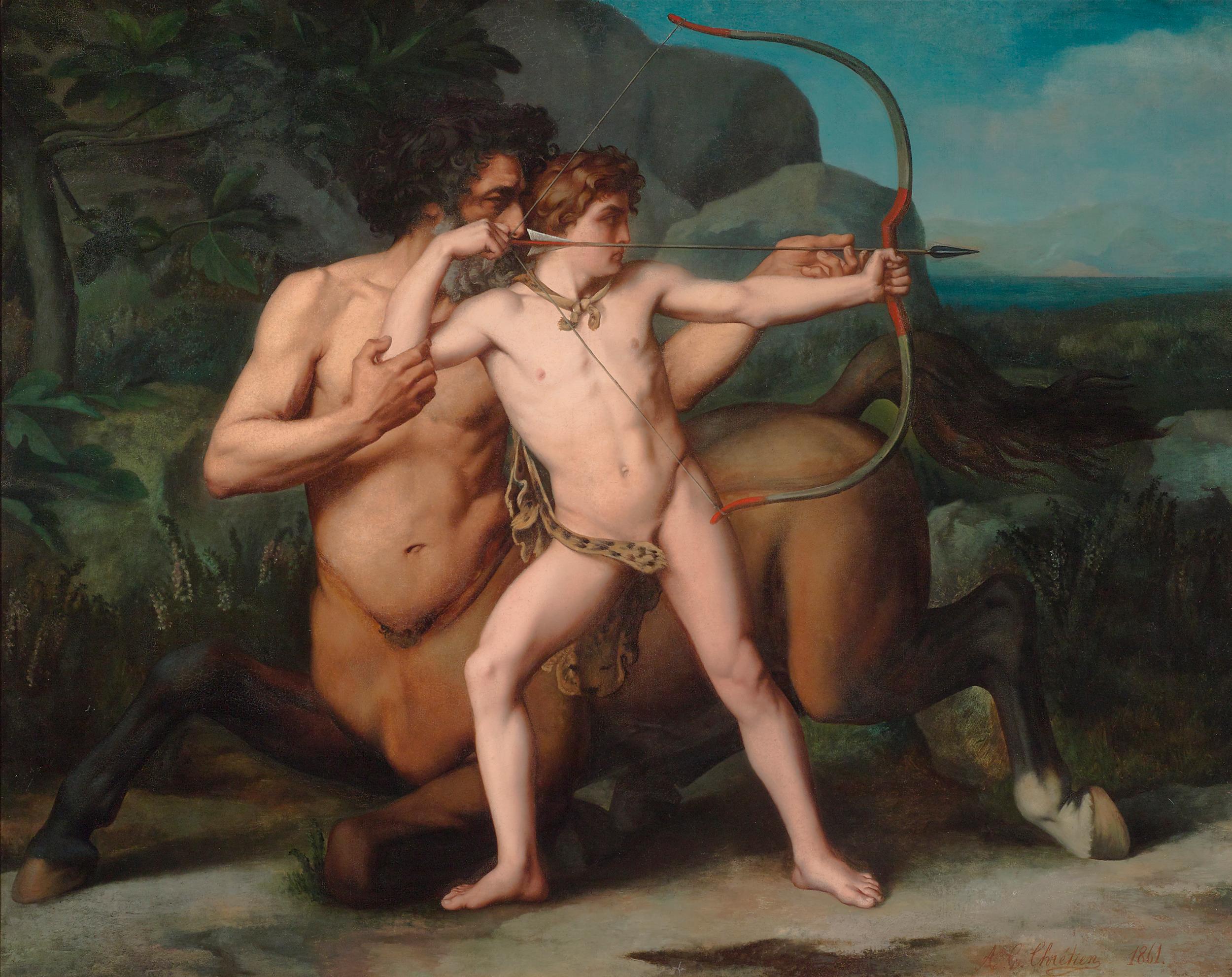  The Education of Achilles by Auguste-Clément Chrétien