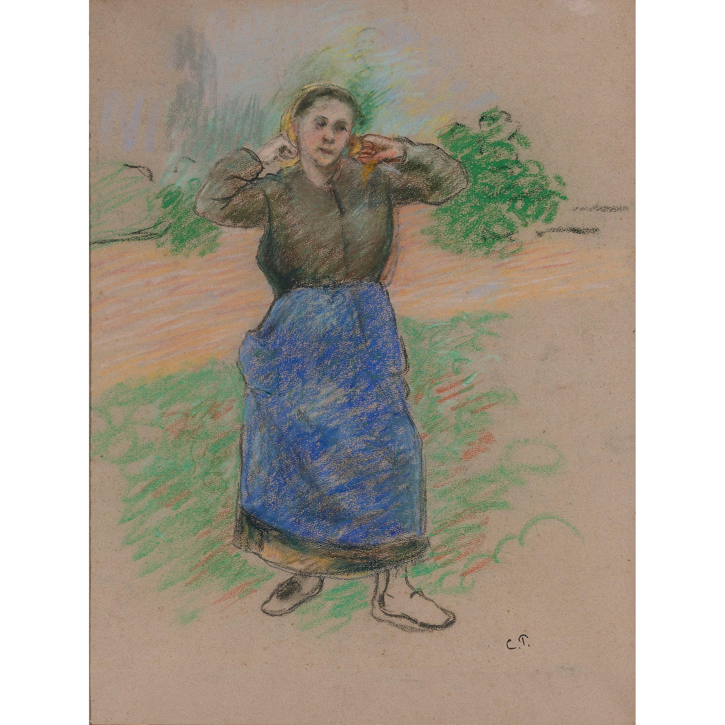 Camille Pissarro Portrait - Paysanne Nouant son Foulard (Peasant Arranging her Scarf)