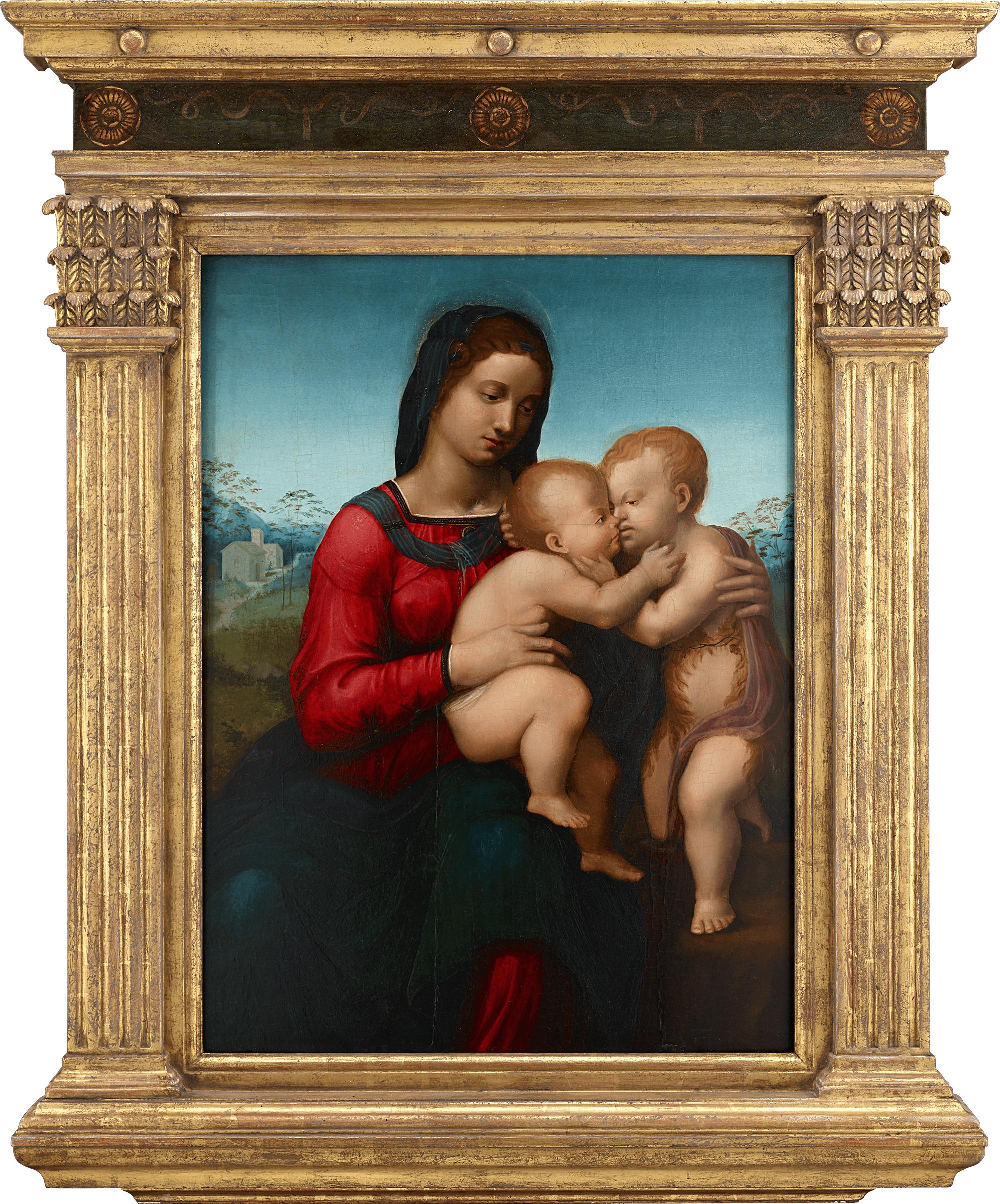  Vierge & Child avec l'enfant Saint Johns - Painting de Domenico Puligo