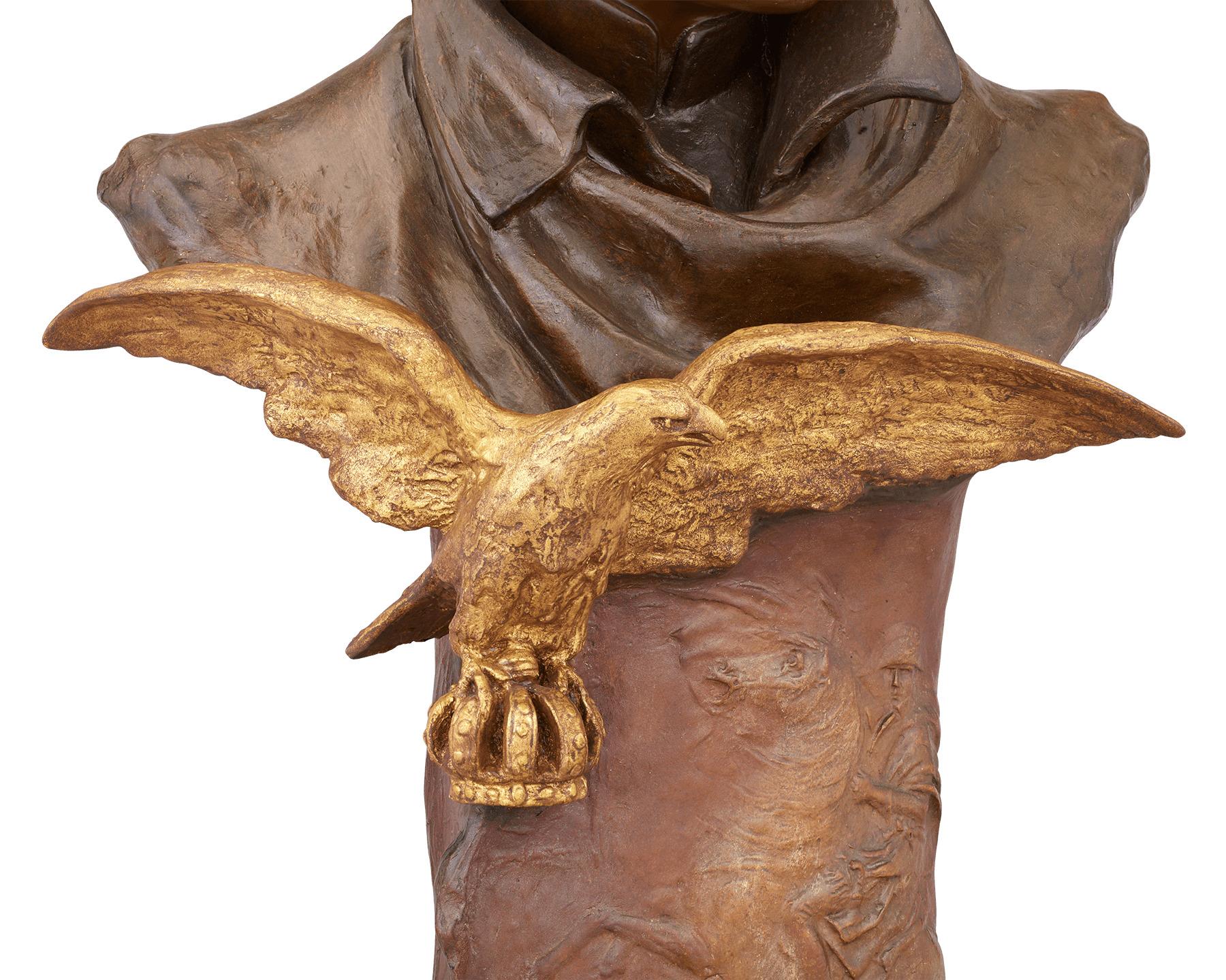Napoléon as General Bust - Brown Figurative Sculpture by Friedrich Goldscheider