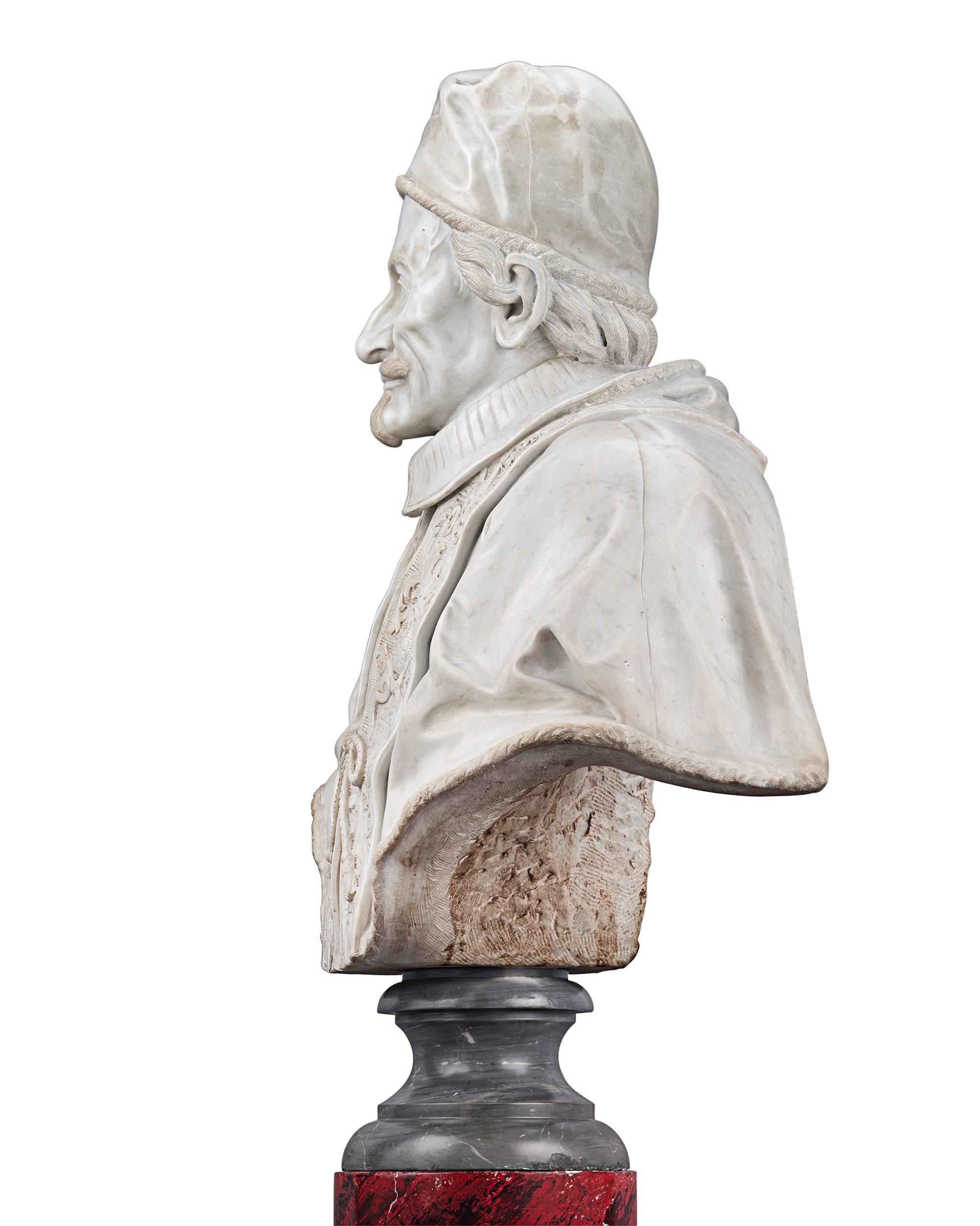 Bust of Pope Innocent XI Odescalchi by Domenico Guidi For Sale 2