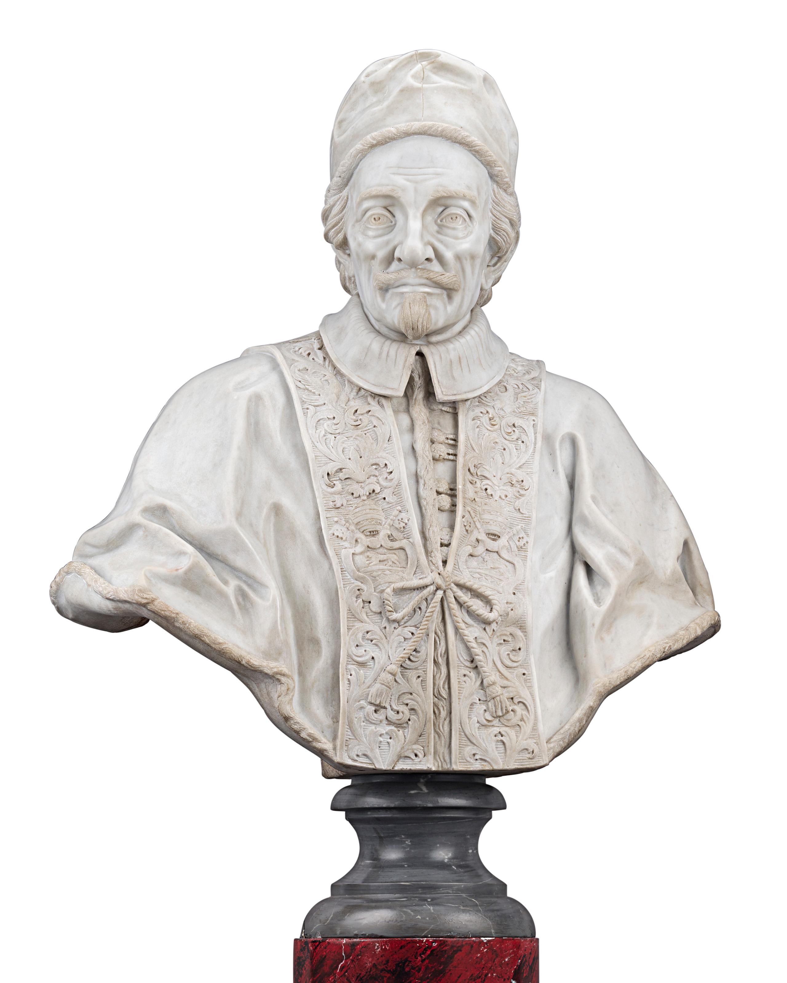 Bust of Pope Innocent XI Odescalchi by Domenico Guidi For Sale 3