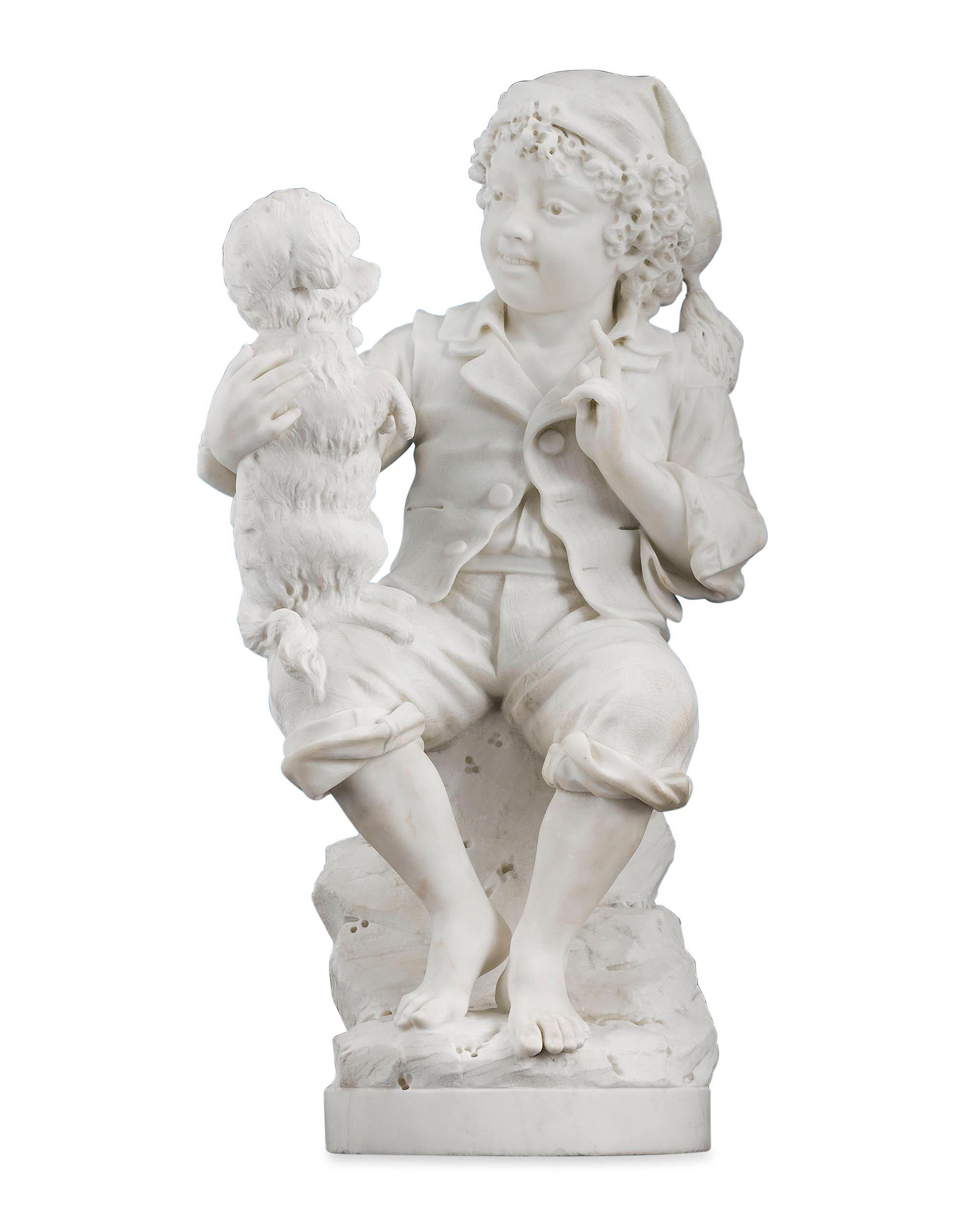 Antonio Piazza Figurative Sculpture - Carrara Marble Figure