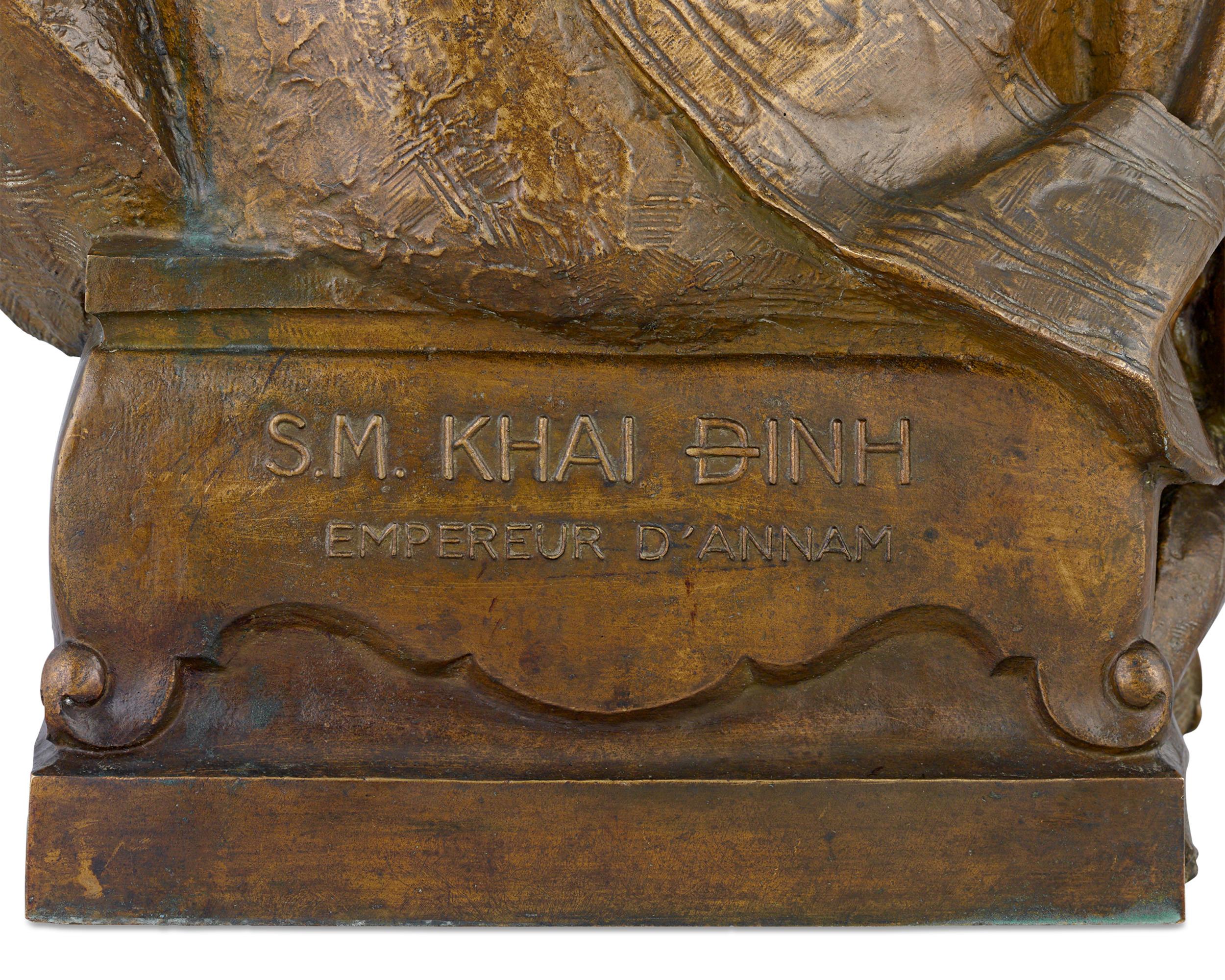 S.M Khai Dinh, Empereur d'Annam (S.M. Khai Dinh, Emperor of Annam)  - Other Art Style Sculpture by Paul Ducuing