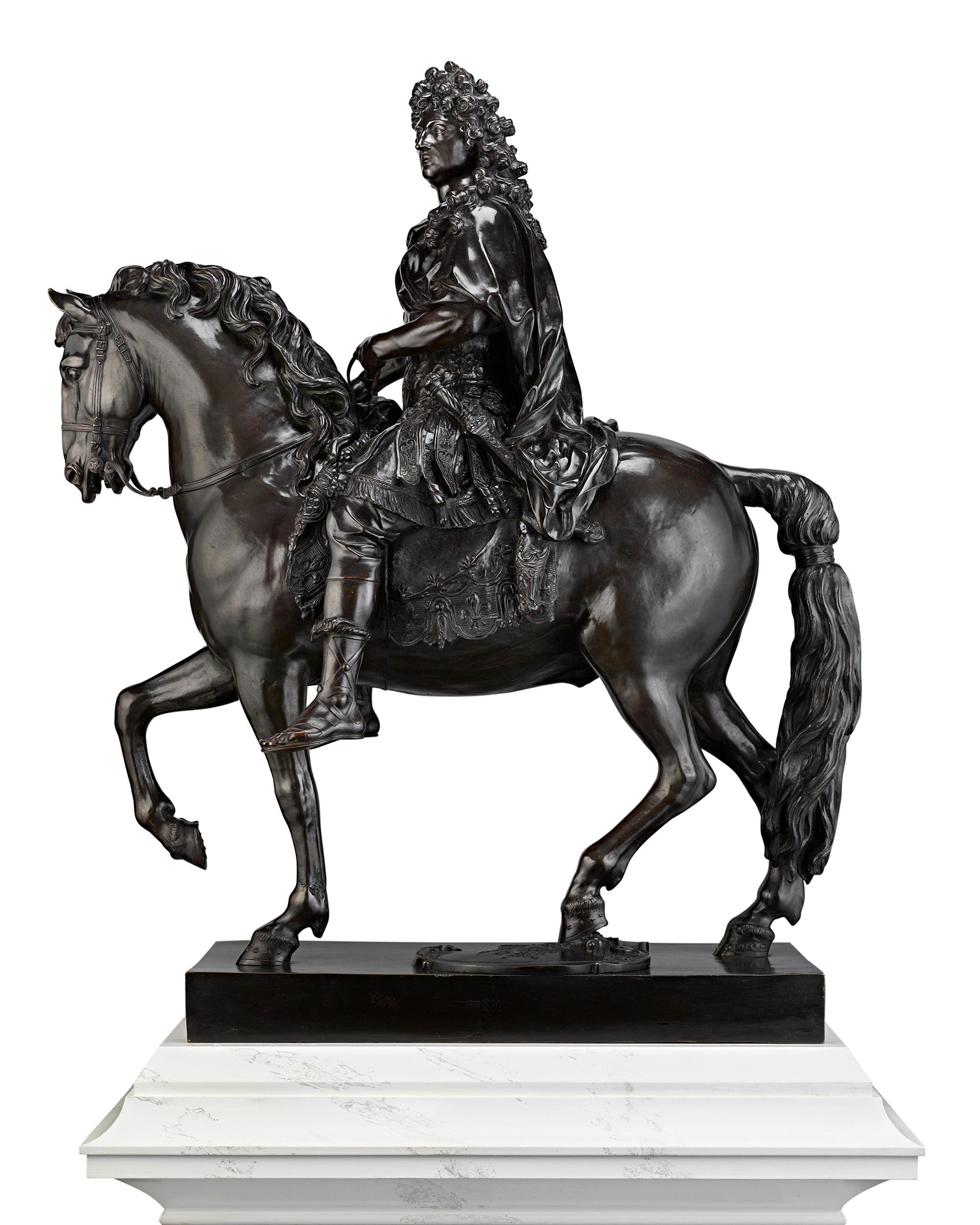 Le portrait équestre de Louis XIV par Girardon - Sculpture de François Girardon