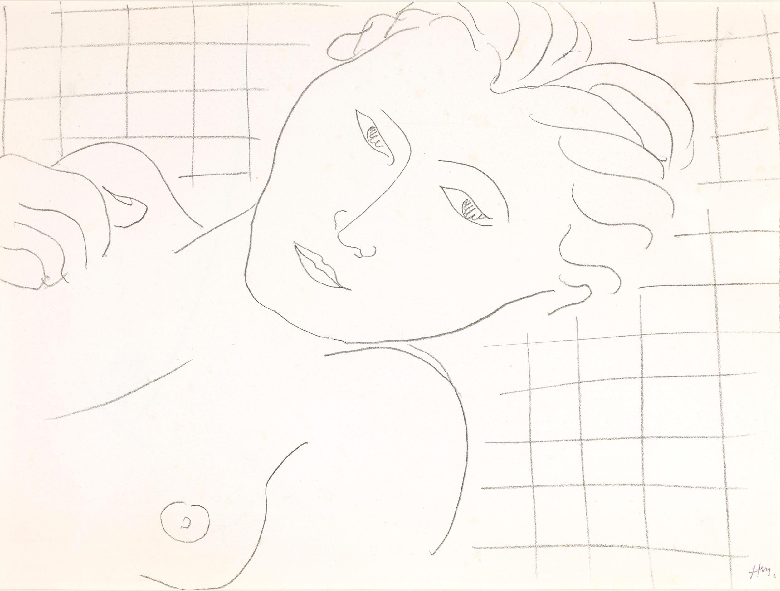 Portrait de femme allongée (Portrait of Reclining Woman) - Art by Henri Matisse