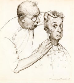 Je peins les candidats (Norman Rockwell chez le coiffeur)