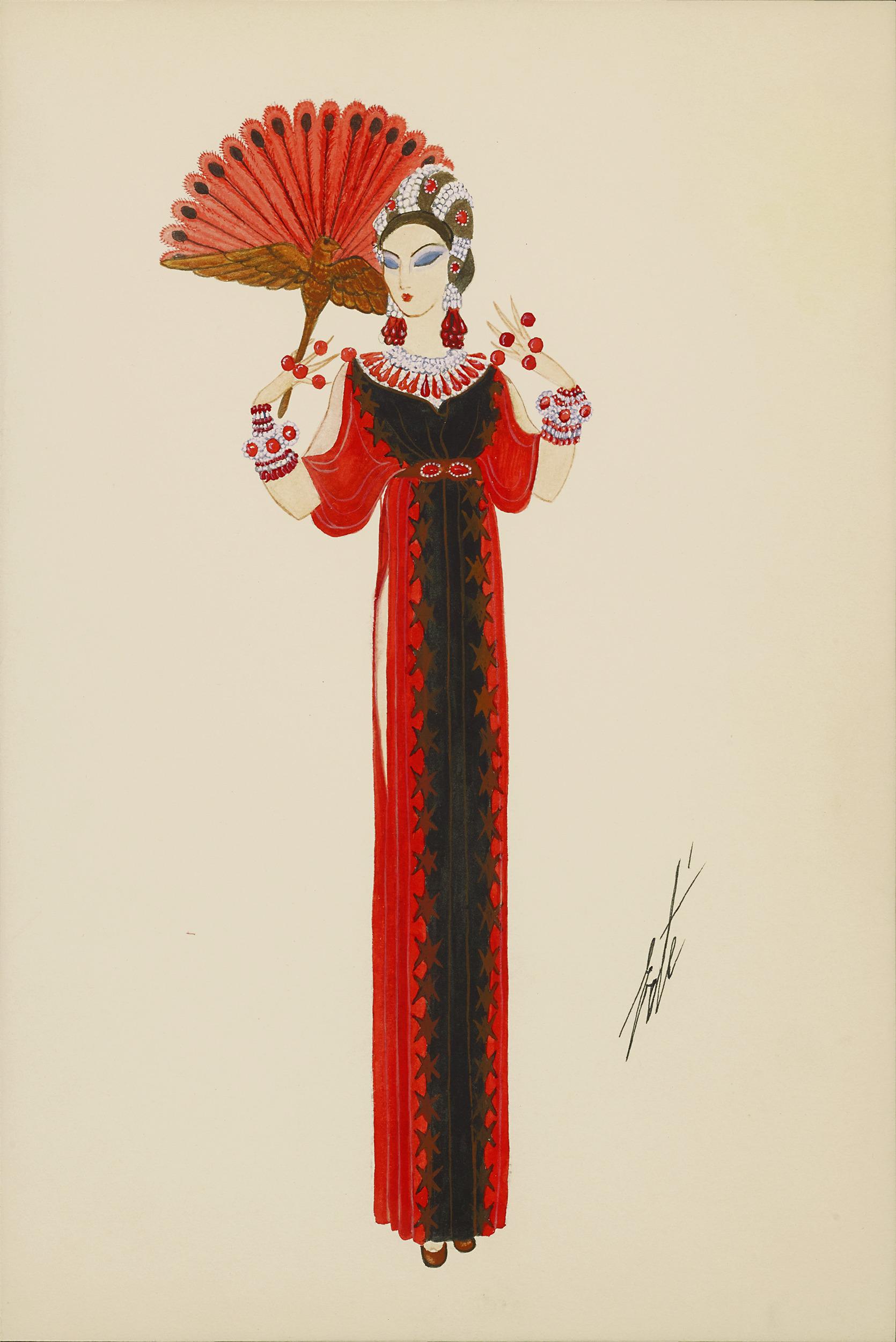 Princesse d'Asie by Erté - Painting by Erte - Romain de Tirtoff