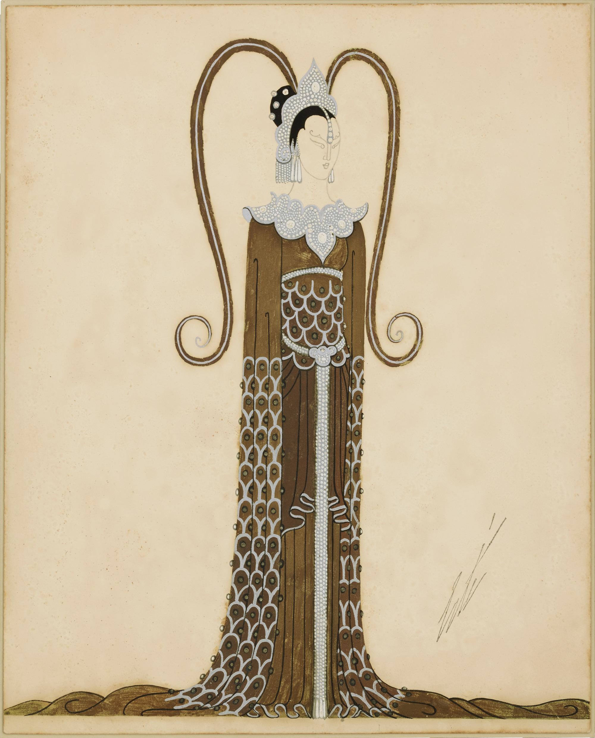 Erte - Romain de Tirtoff Figurative Art – Dame D'honneur De La Princesse von Erté