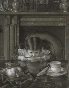 Antique L’Heure du goûter! by Jules-Émile Saintin