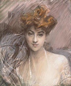 Antique Portrait of Lucie Gérard by Giovanni Boldini