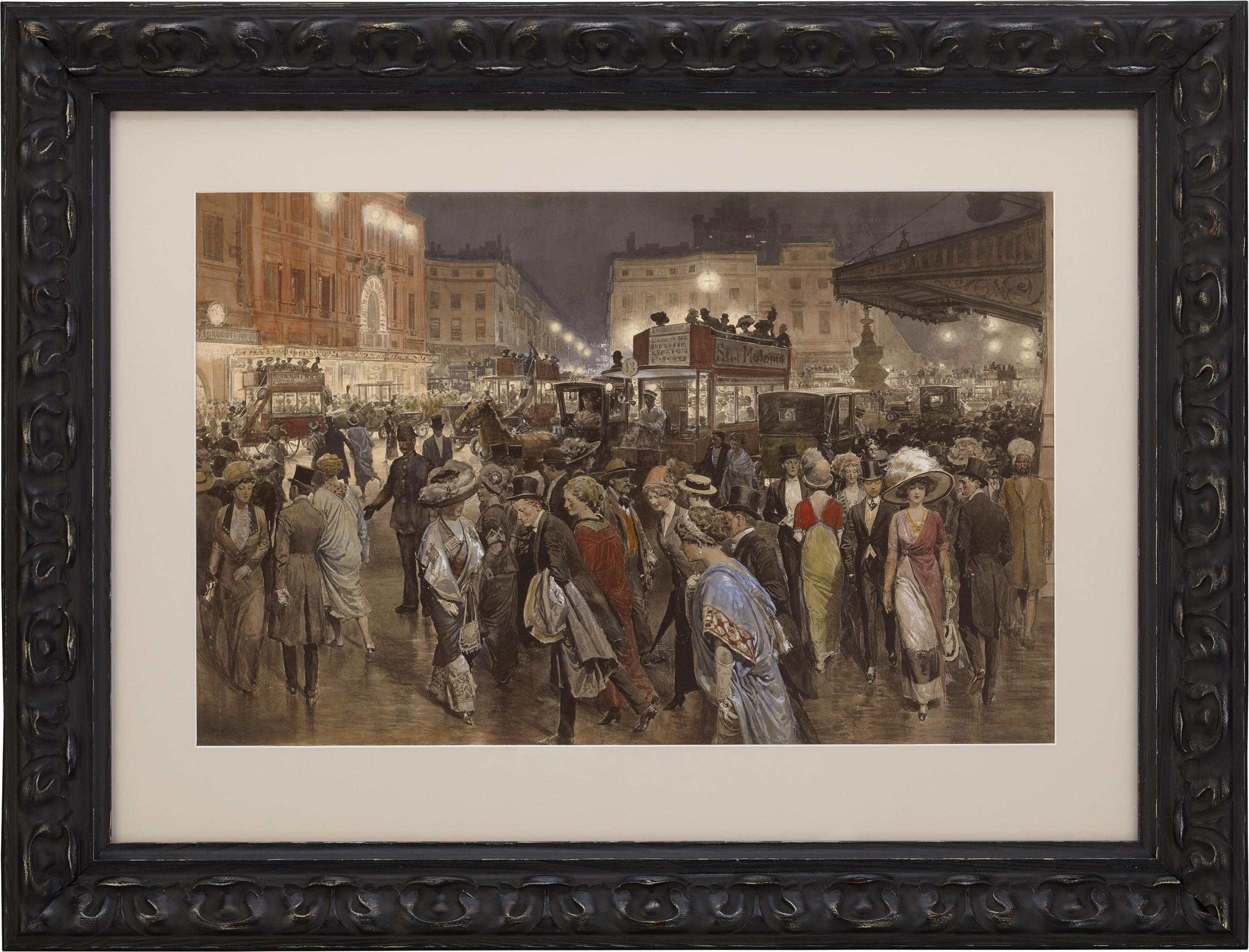 Piccadilly Circus by Fortunino Matania For Sale 1