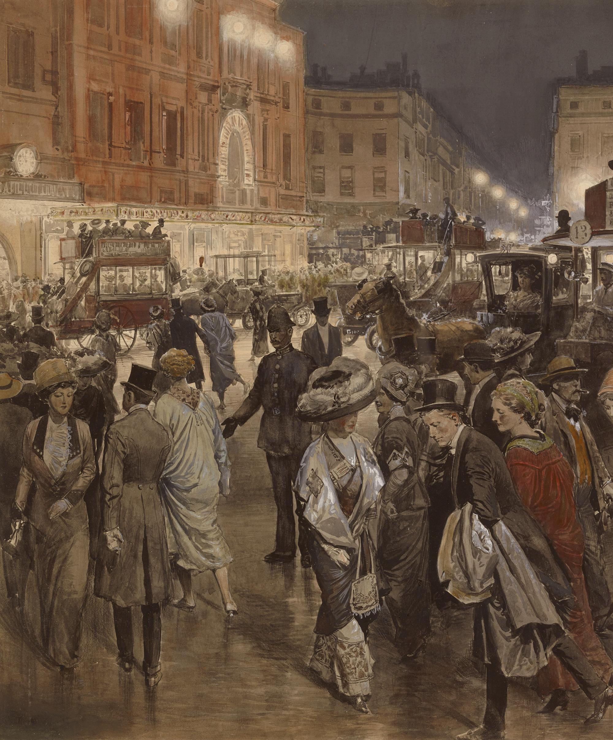 Piccadilly Circus by Fortunino Matania For Sale 2
