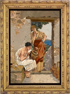 Pietre Dure Plaque Of Ancient Artisan By Alberto Menegatti