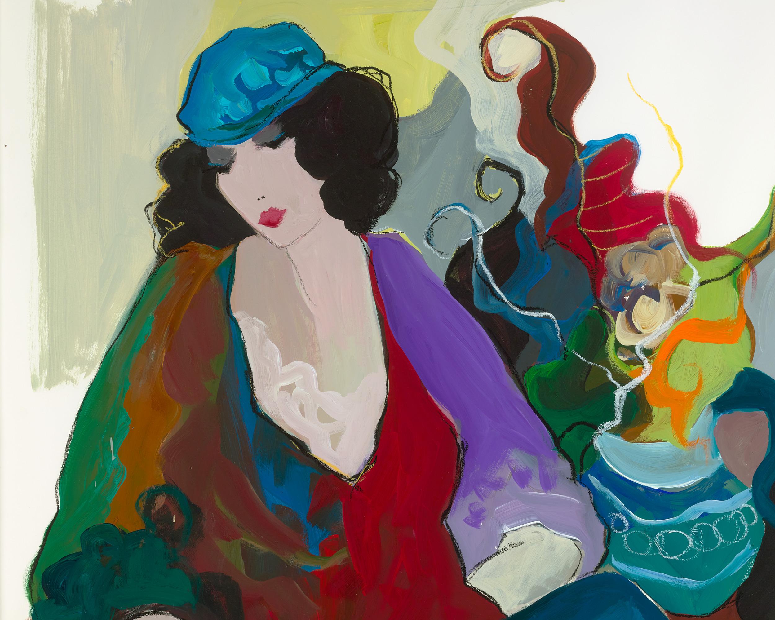 Portrait d'une femme assise par Itzchak Tarkay 2
