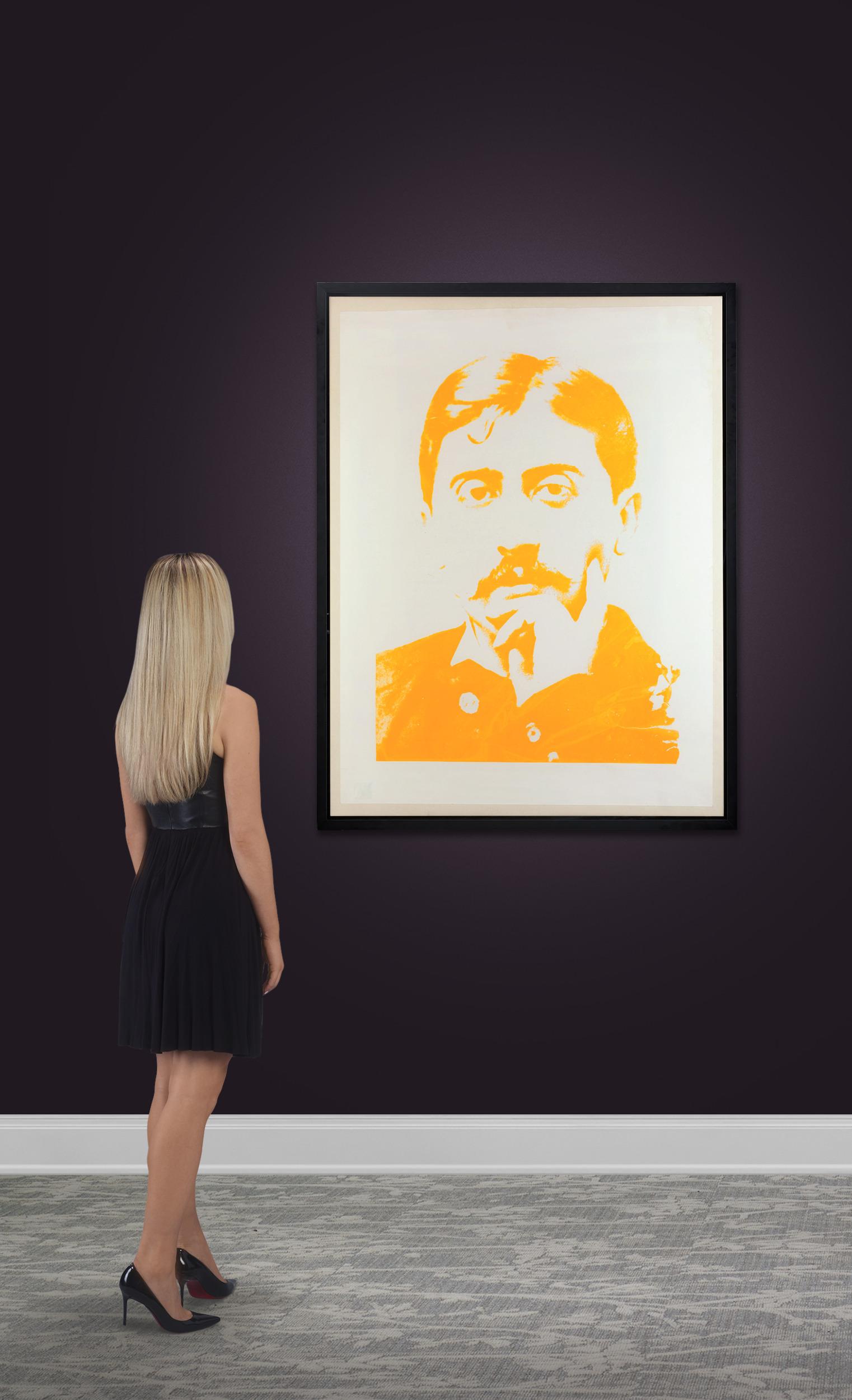 Andy Warhol
1928-1987  American

Portrait of Proust

Screenprint on paper laid on canvas

Created by legendary Pop artist Andy Warhol, Portrait of Marcel Proust holds a special place in the prolific artist's oeuvre. Commissioned by art dealer