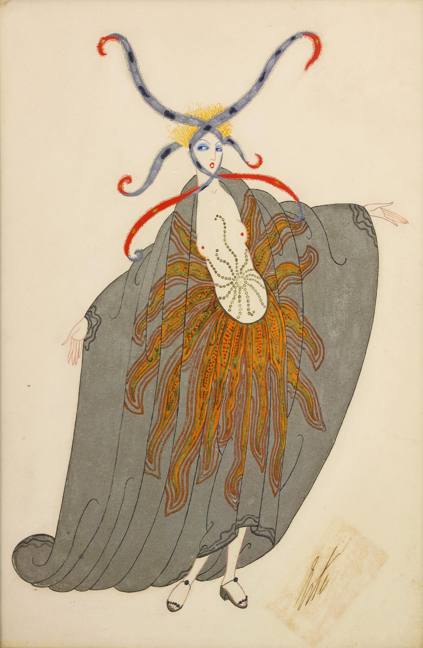 Erte - Romain de Tirtoff Figurative Art - L'Aurore boréale by Erté