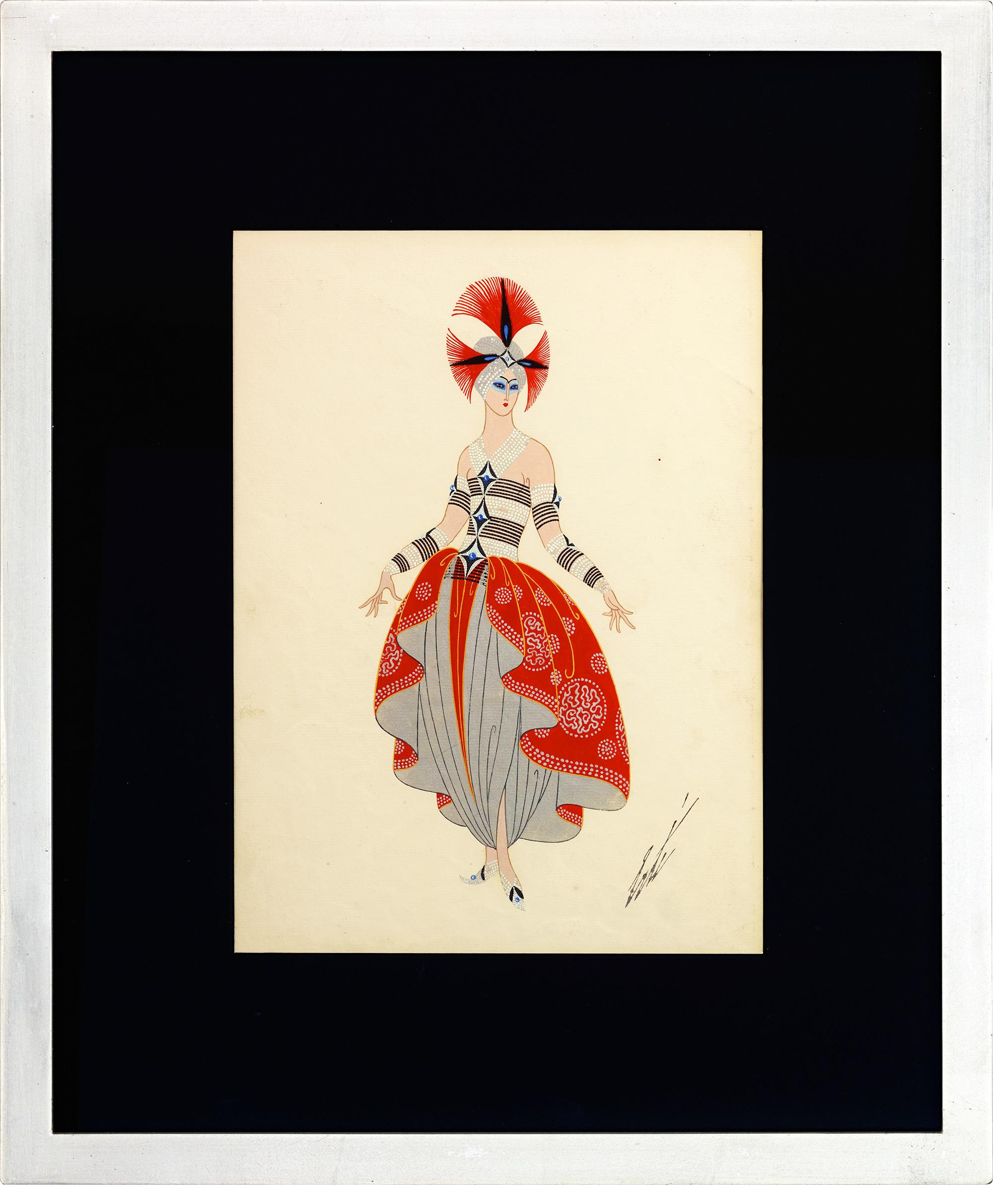 Erté (Romain de Tirtoff)
1892-1990 | Russian-French

Costume Oriental

Signed “Erté”(lower right)
Inscribed 