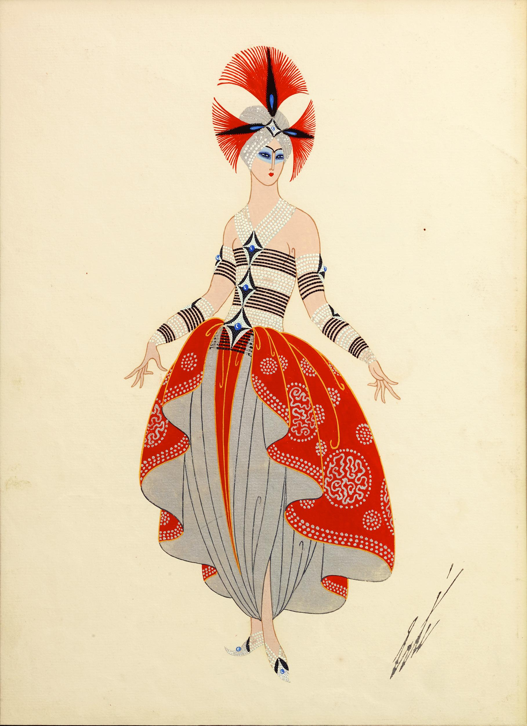 Erté (Romain de Tirtoff)
1892-1990  Russe-Français

Costume oriental

Signé 