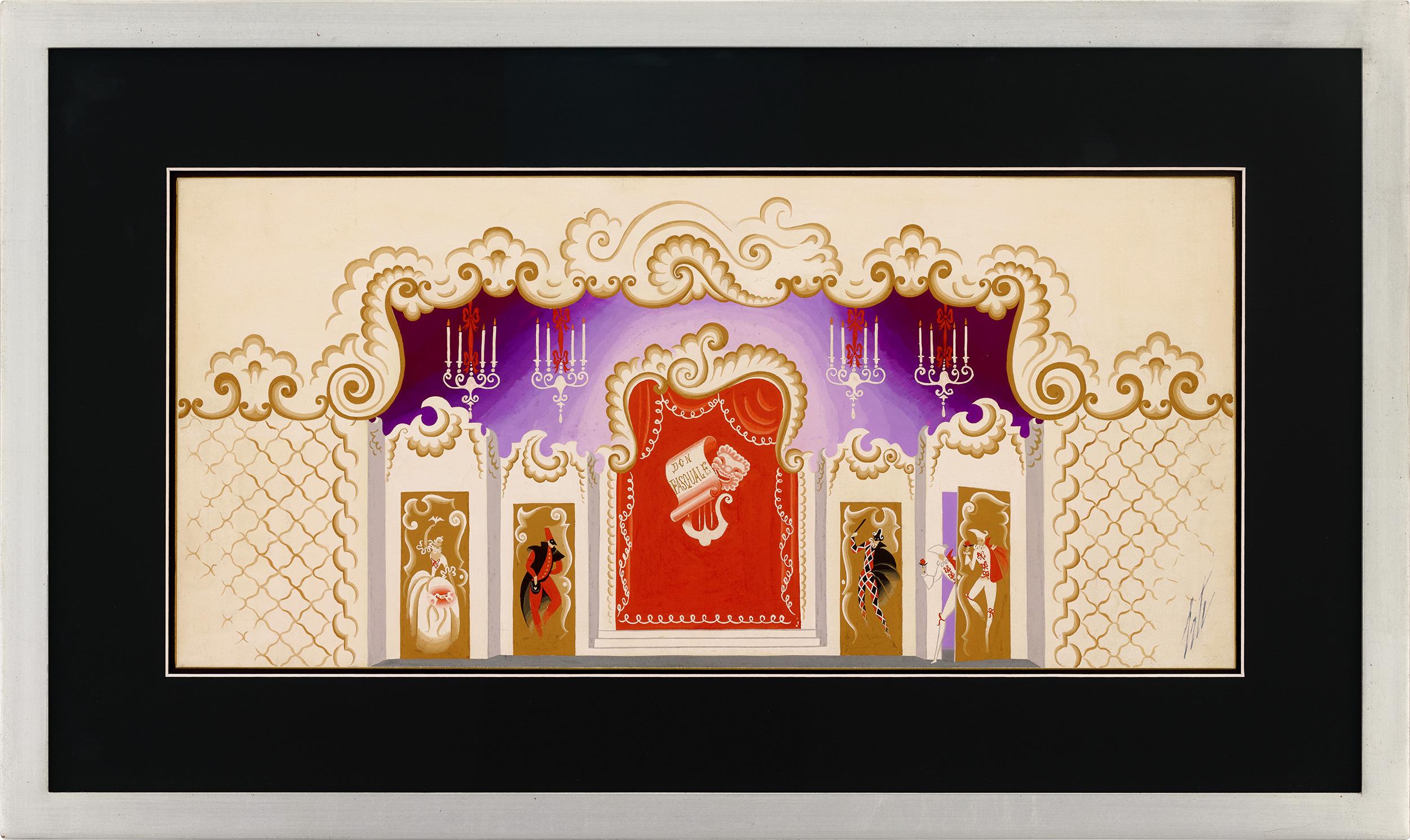 Etude De Décor, Don Pasquale By Erté - Painting Art Decó de Erte - Romain de Tirtoff
