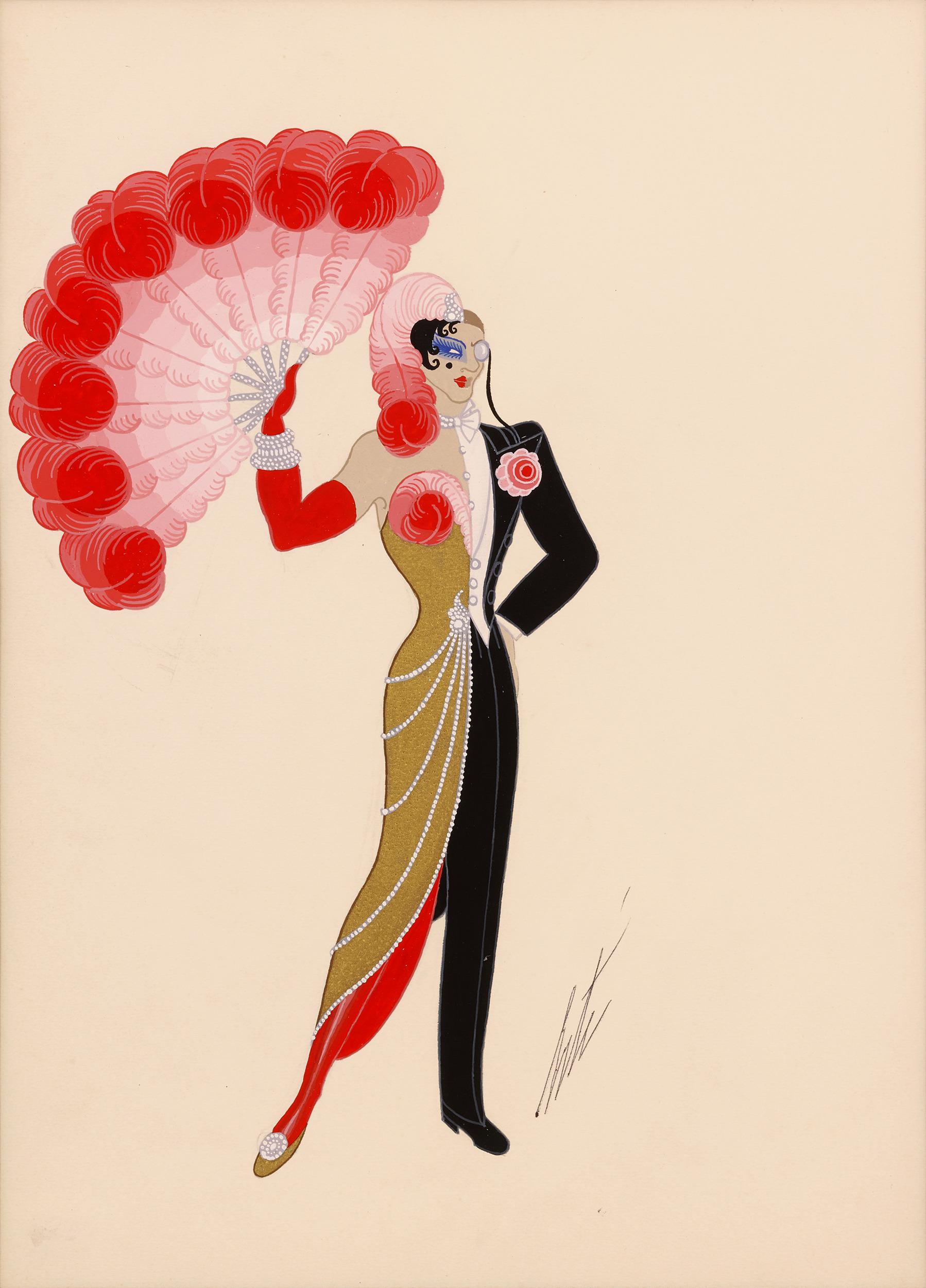 Les Travestis By Erté - White Figurative Art by Erte - Romain de Tirtoff