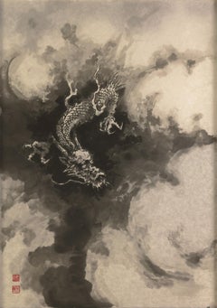 Pintura Con Dragón En Nube De Morihiro Hosokawa