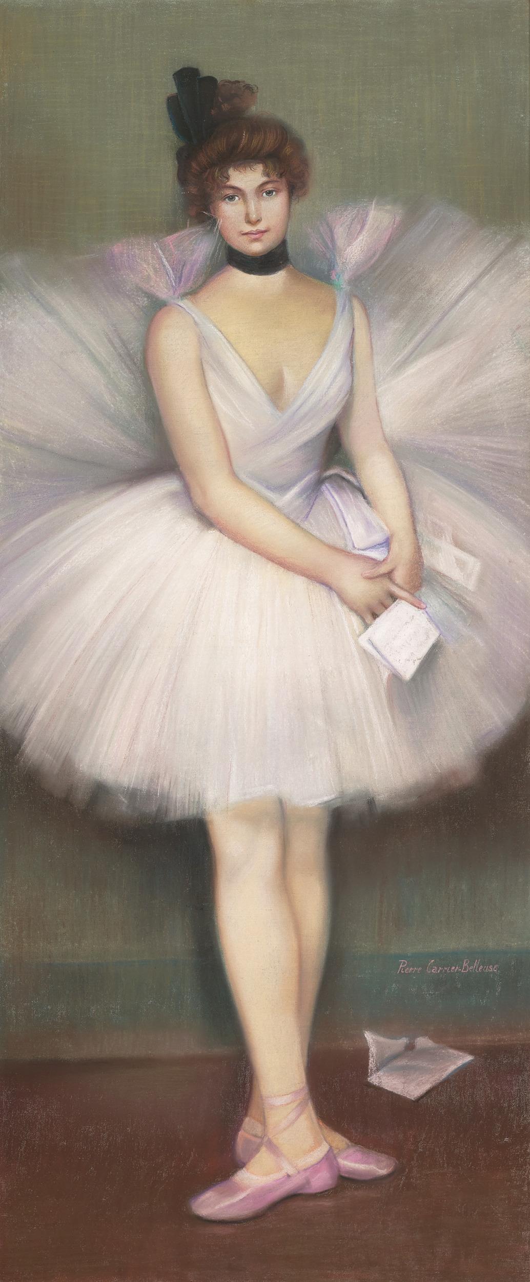 Pierre Carrier-Belleuse
1851-1932 | French

Danseuse

Signed “Pierre Carrier-Belleuse” (lower right)
Pastel on canvas

Strikingly elegant, this extraordinary pastel by French impressionist Pierre Carrier-Belleuse displays the artist’s mastery of his