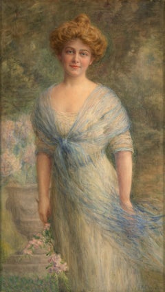 Vintage Portrait Of A Young Woman Attributed To Frank Weston Benson