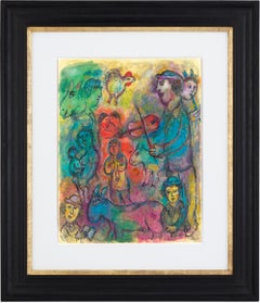 Musiciens Sur Fond Multicolore By Marc Chagall