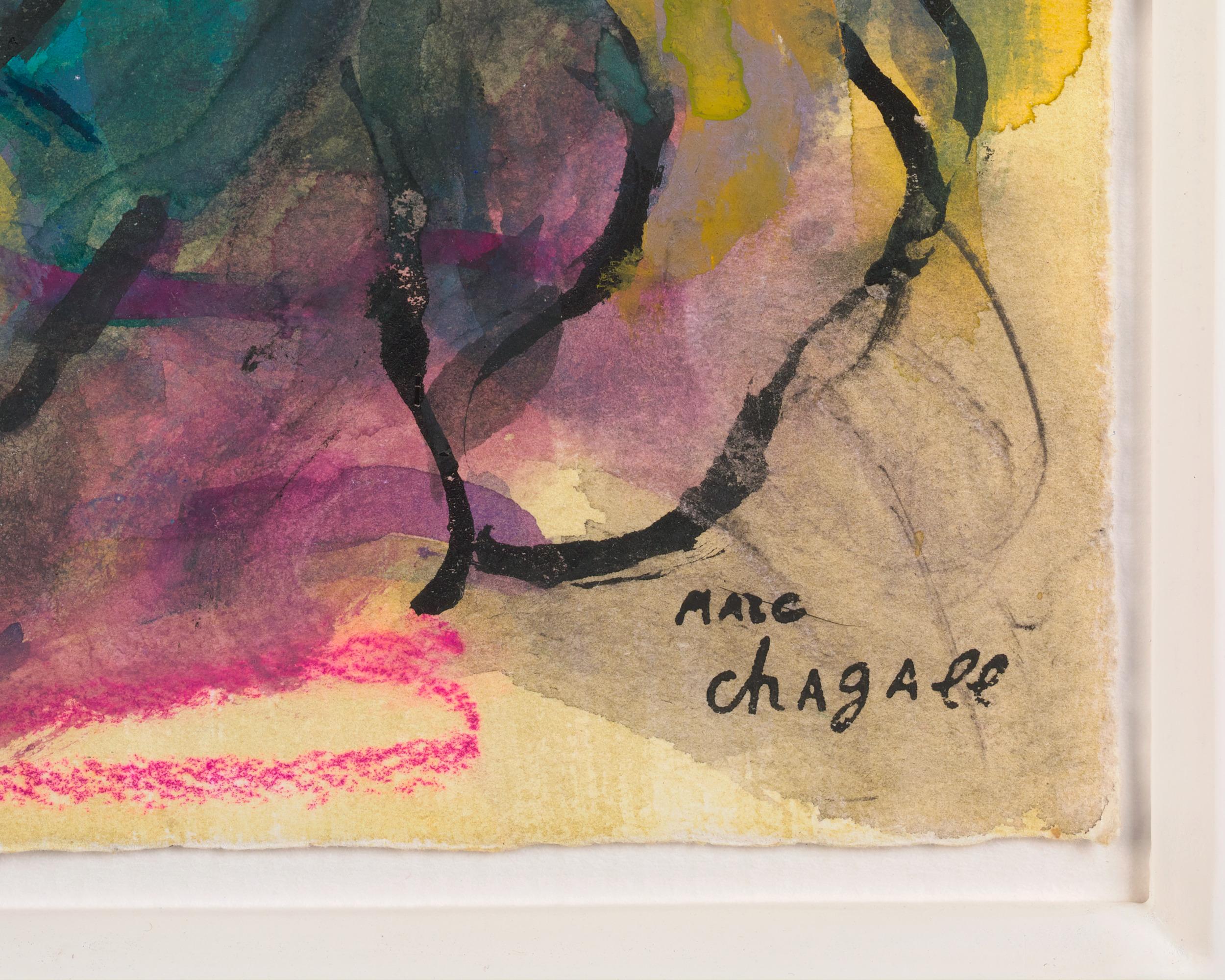 Musiciens Sur Fond multicolore de Marc Chagall en vente 4
