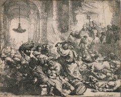 Cristo Expulsando a los Cambistas del Templo Por Rembrandt van Rijn