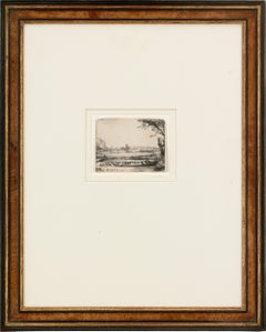 Canal With Large Boat And Bridge By Rembrandt Van Rijn
