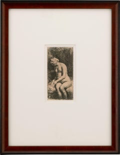 Woman Bathing Her Feet in a Brook by Rembrandt van Rijn