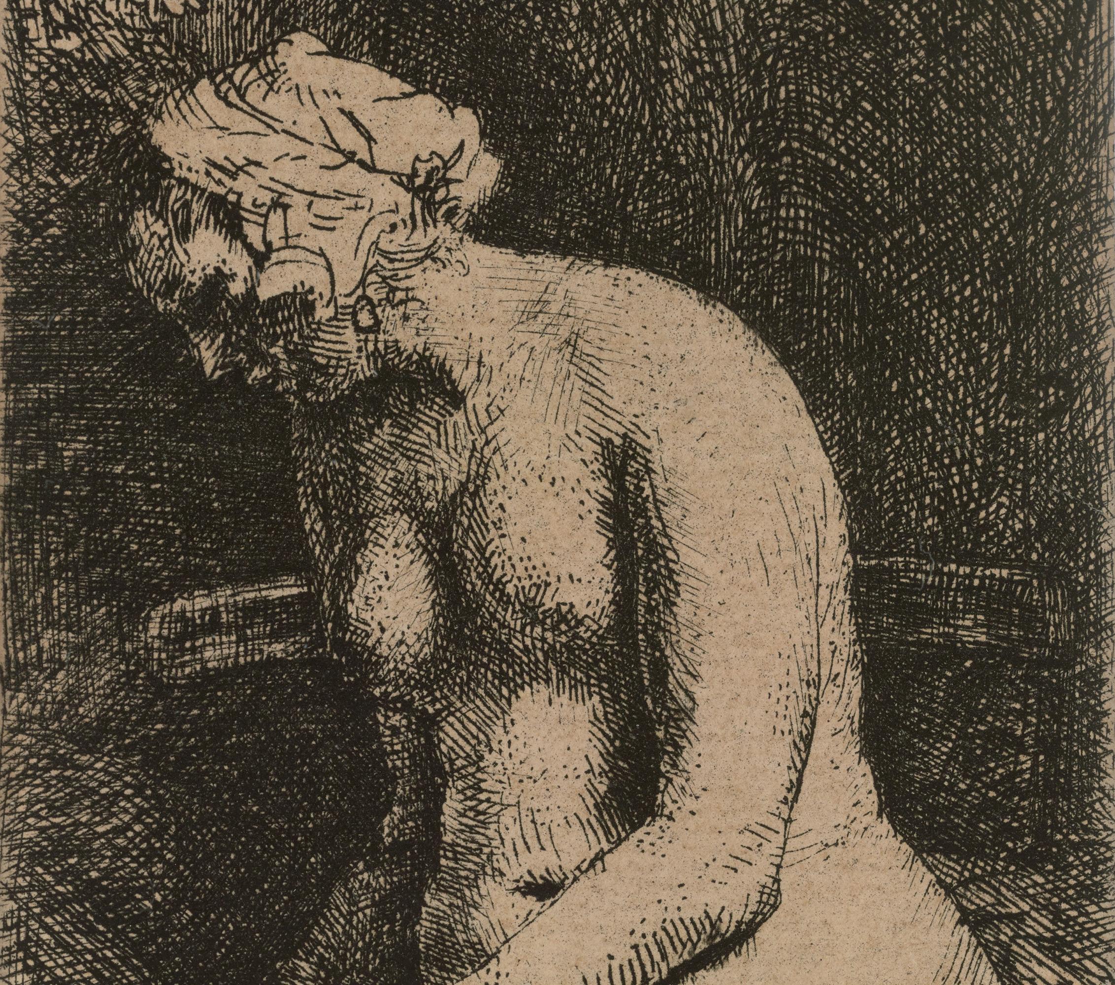 Donna che si bagna i piedi in un ruscello di Rembrandt van Rijn in vendita 2