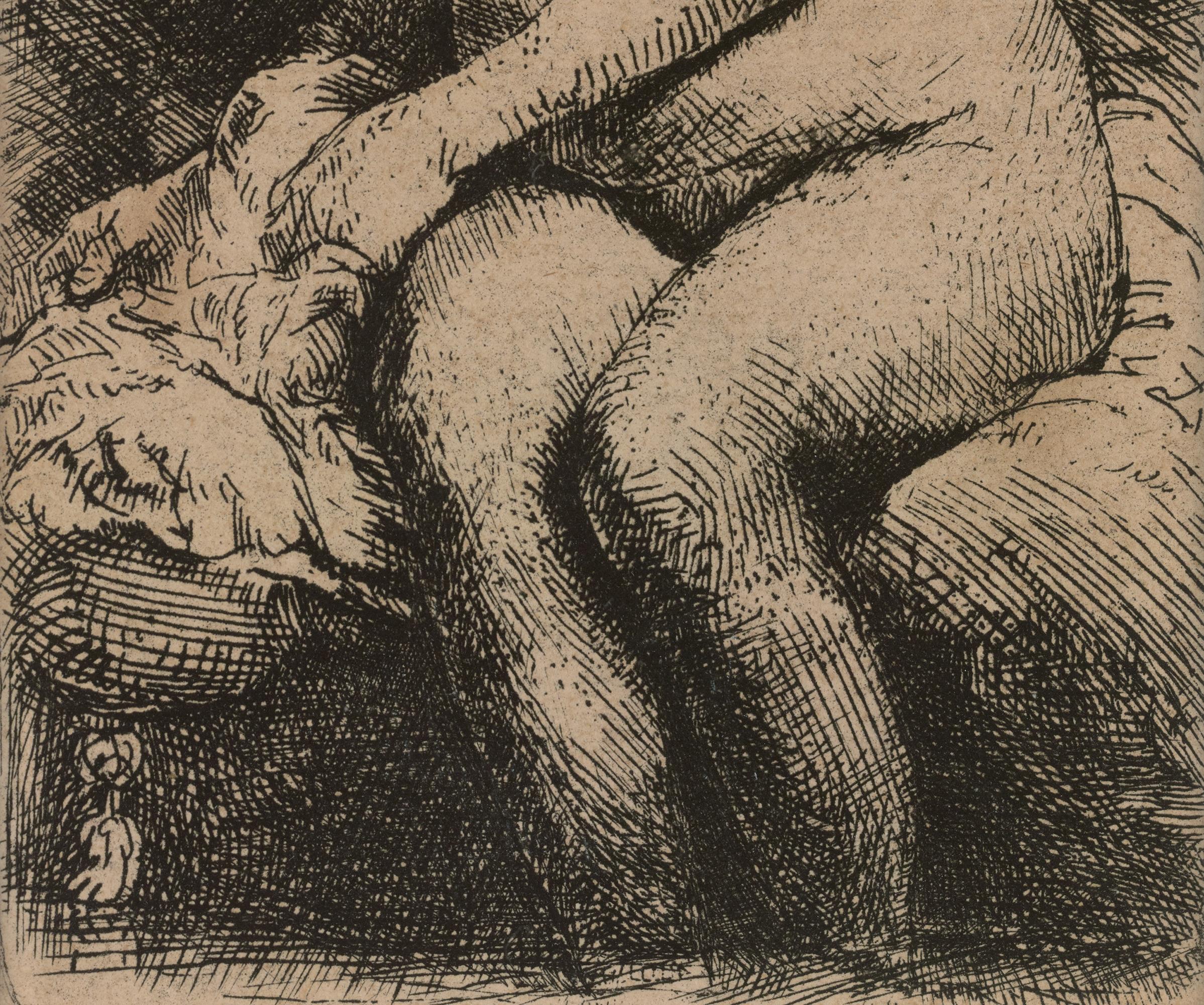 Donna che si bagna i piedi in un ruscello di Rembrandt van Rijn in vendita 3