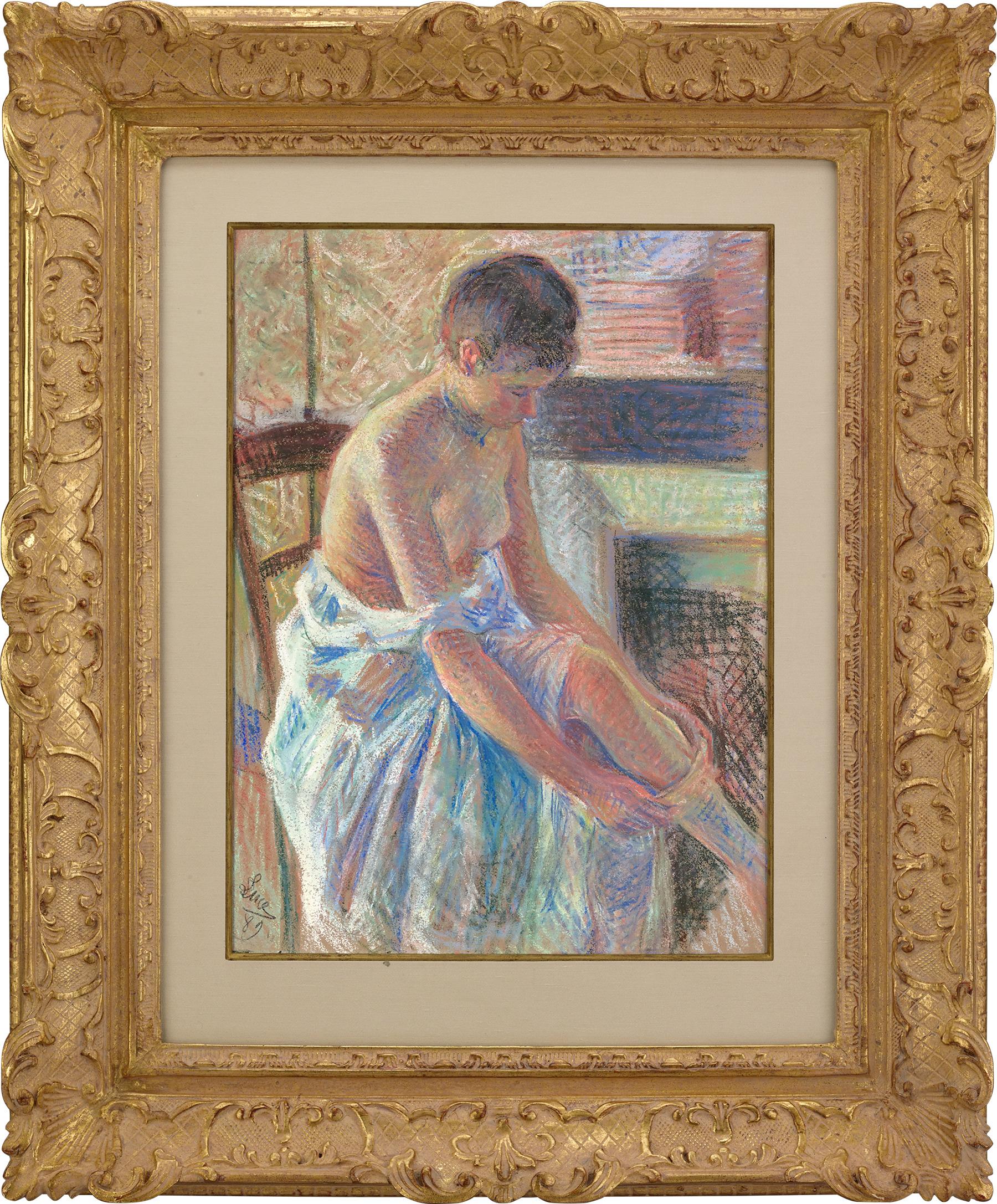 Femme mettant ses bas by Maximilien Luce For Sale 1