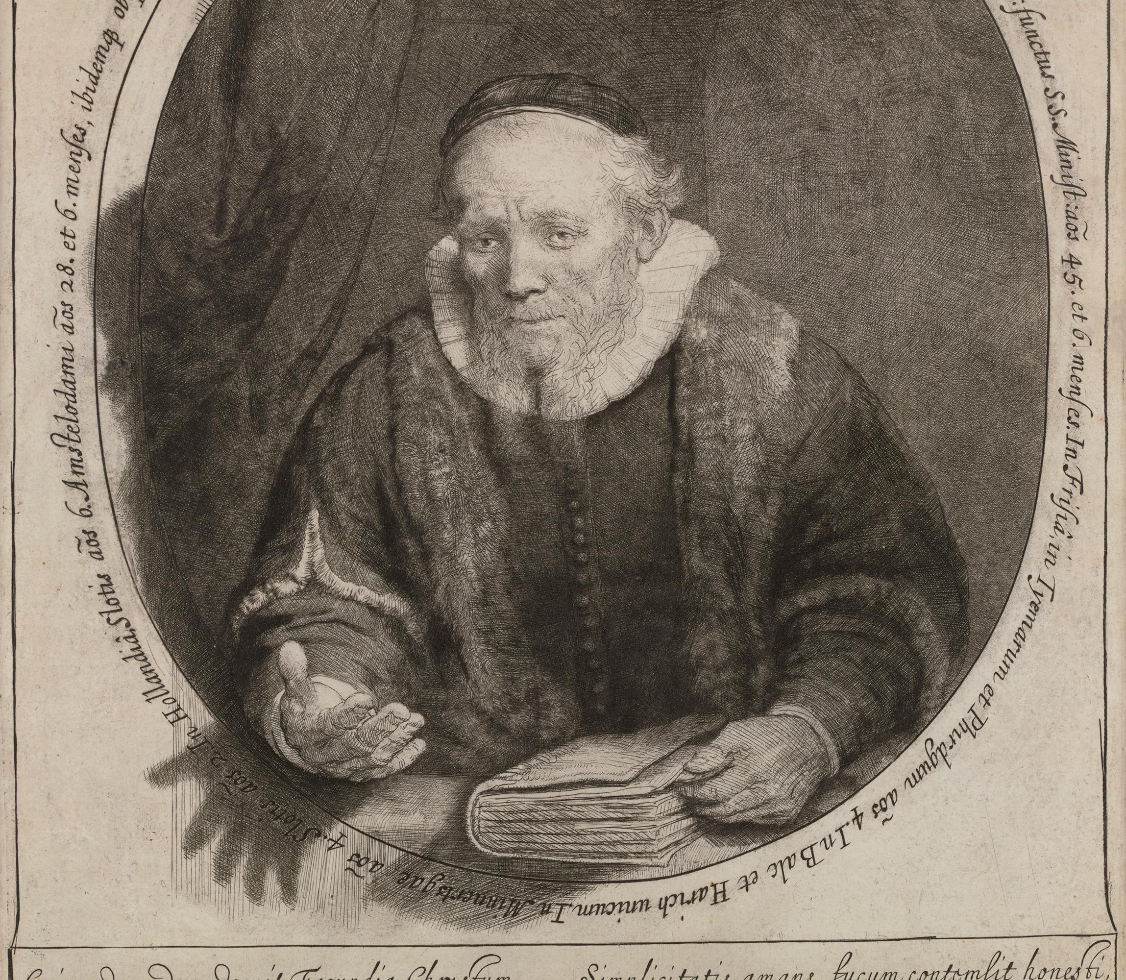 Jan Cornelis Sylvius, Preacher von Rembrandt Van Rijn (Braun), Portrait, von Rembrandt van Rijn