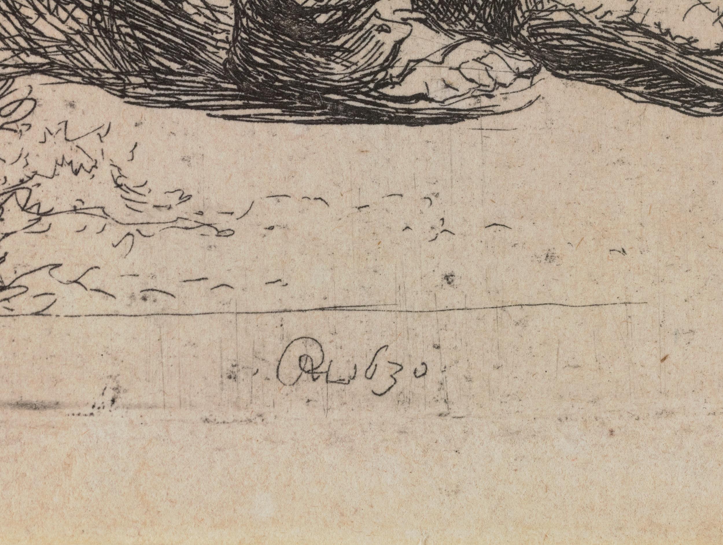 Mendicante seduto su una banca di Rembrandt van Rijn in vendita 3