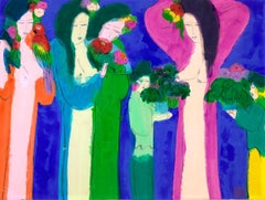 Beauties with Flowers by Walasse Ting