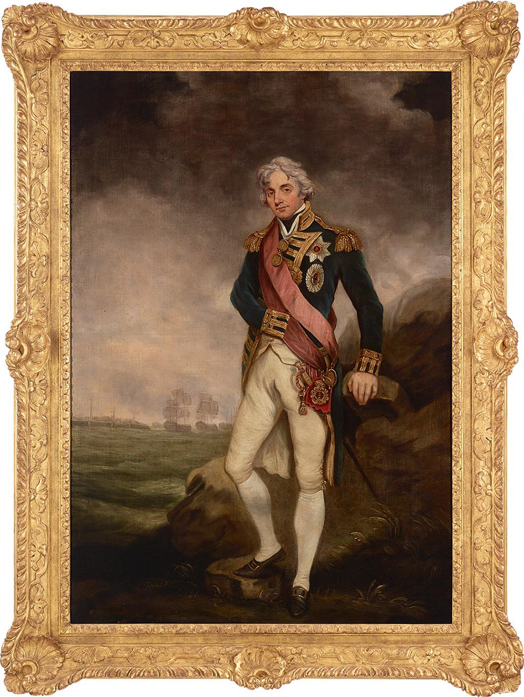 Portrait of Horatio, 1st Viscount Nelson - Academic Painting by Circle of Sir John Hoppner