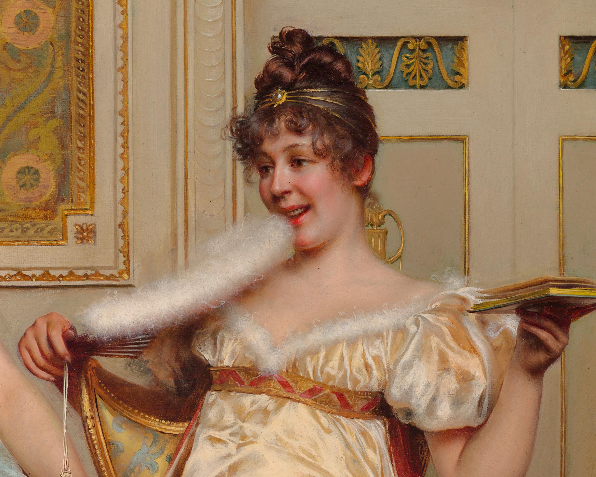 Afternoon Tea for Three - Other Art Style Painting by Charles-Joseph-Frédéric Soulacroix