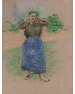 Paysanne Nouant son Foulard (Contadina che sistema la sua sciarpa)