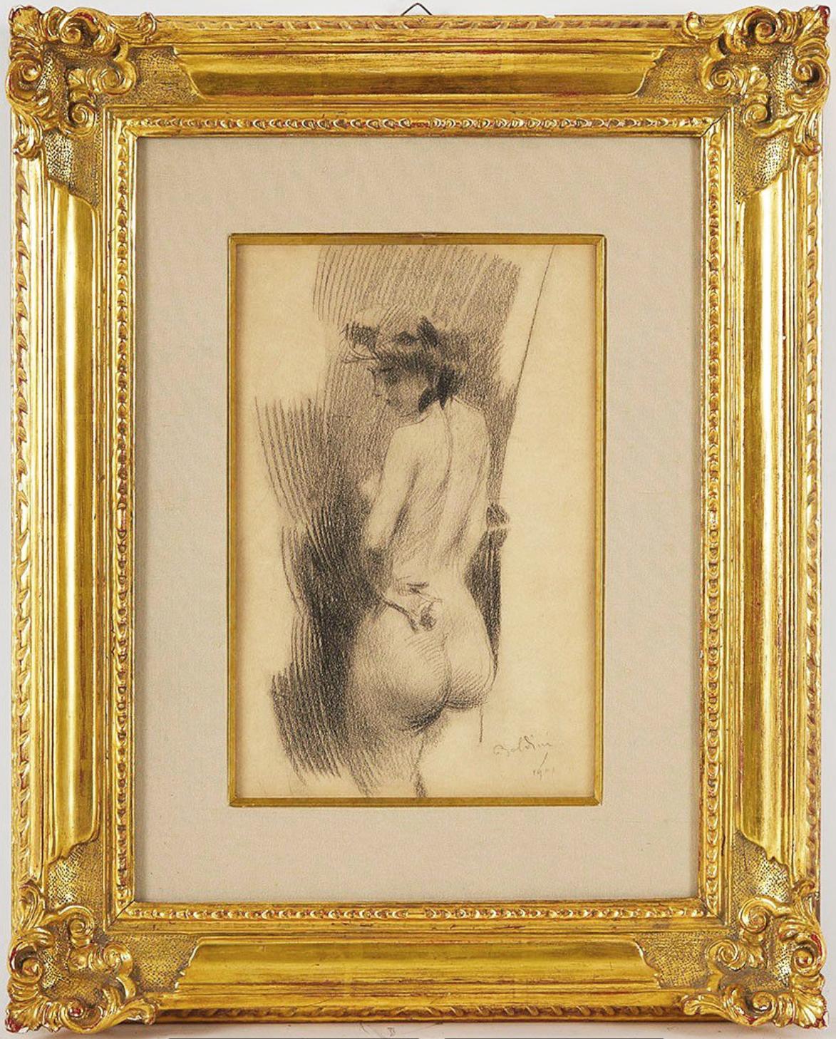 Giovanni Boldini (1842-1931), nu, supposé portrait de Lina Cavalieri en vente 1