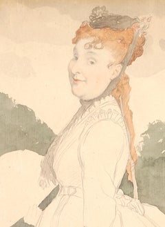 Portrait of Lady Eugène Pegg walking in Saint Germain park (Paris)