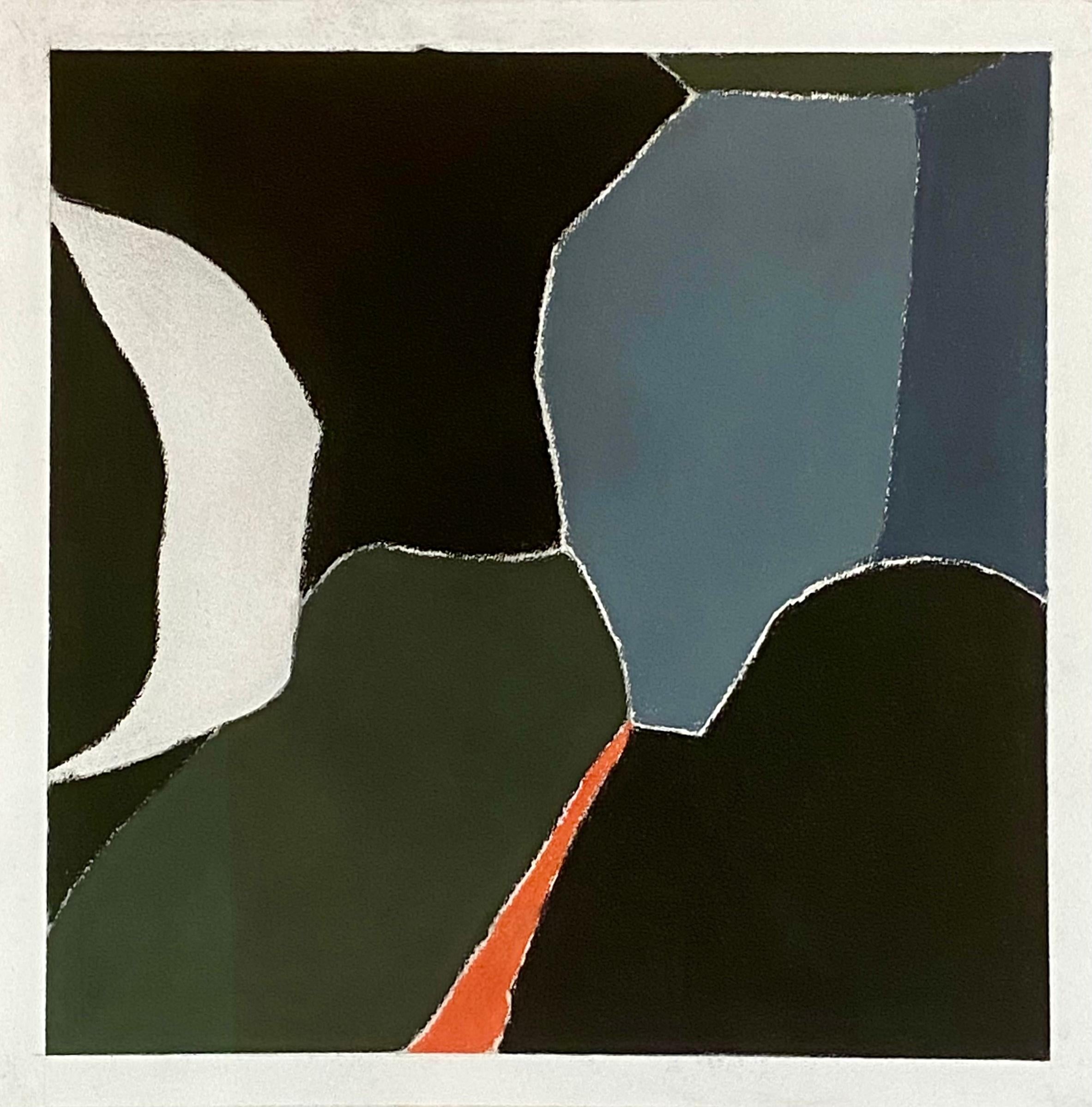Sandi Gehring Abstract Drawing - Moonlight on the mountain