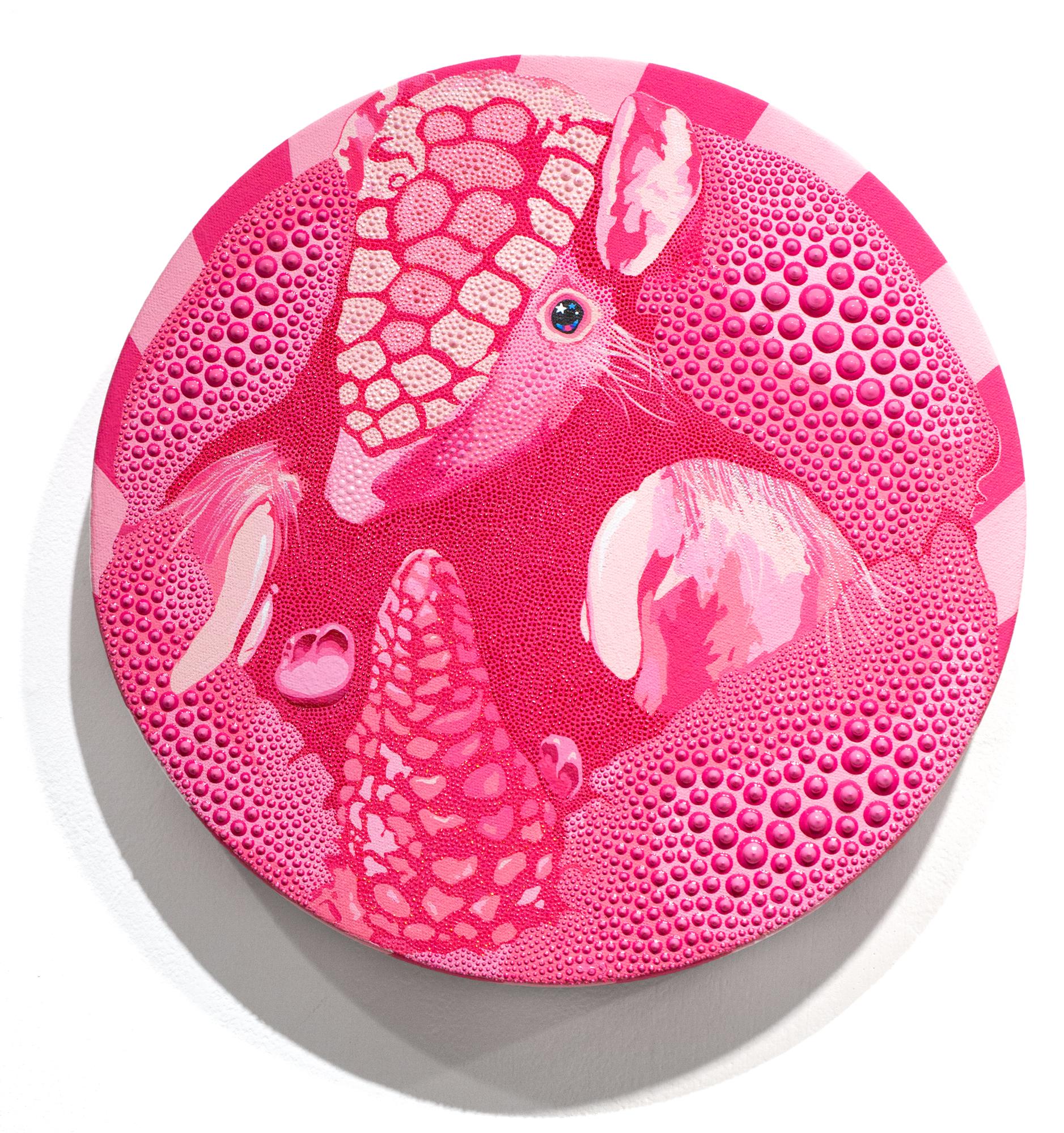 PJ Linden Animal Painting - Pink Fairy Armadillo