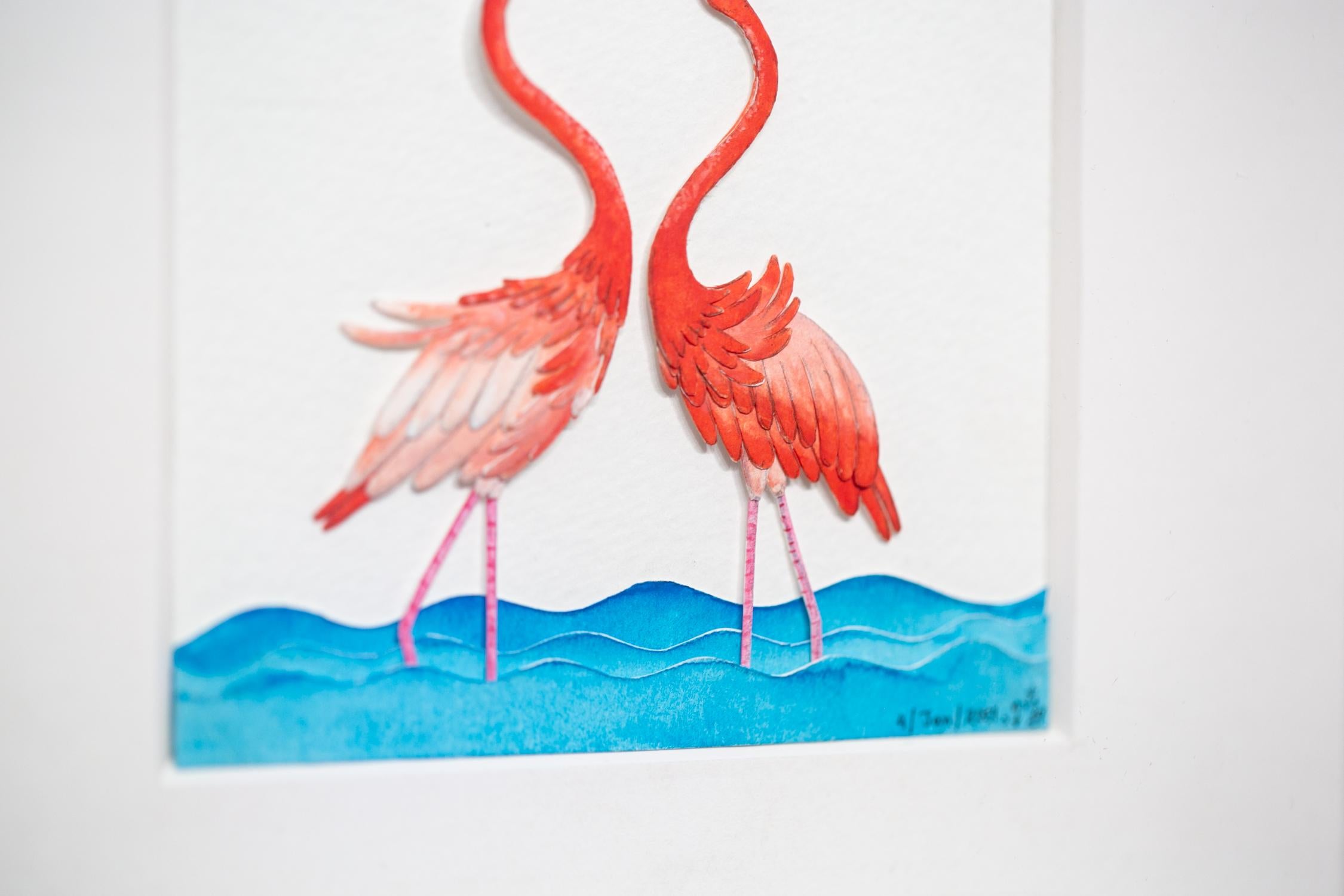 American Flamingo - Contemporary Painting by Nayan and Venus