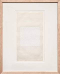 "Life After Death", Minimalist grid white ink pen on paper drawing