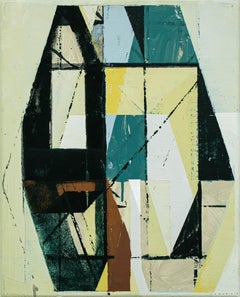 "Dérive dérive I", Abstract, Mixed Media Painting, Geometric, Earth Tones