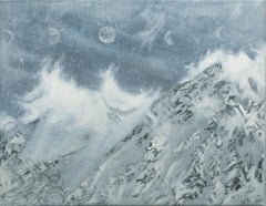 "Time", Snowy, Mountain, Landscape, Blue and Grey Tones, Snowscape